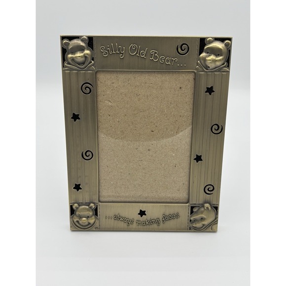 Collectible  Winnie the‎ Pooh Gold Picture Frame "Silly Old Bear" 4 x 6 - Picture 1 of 4
